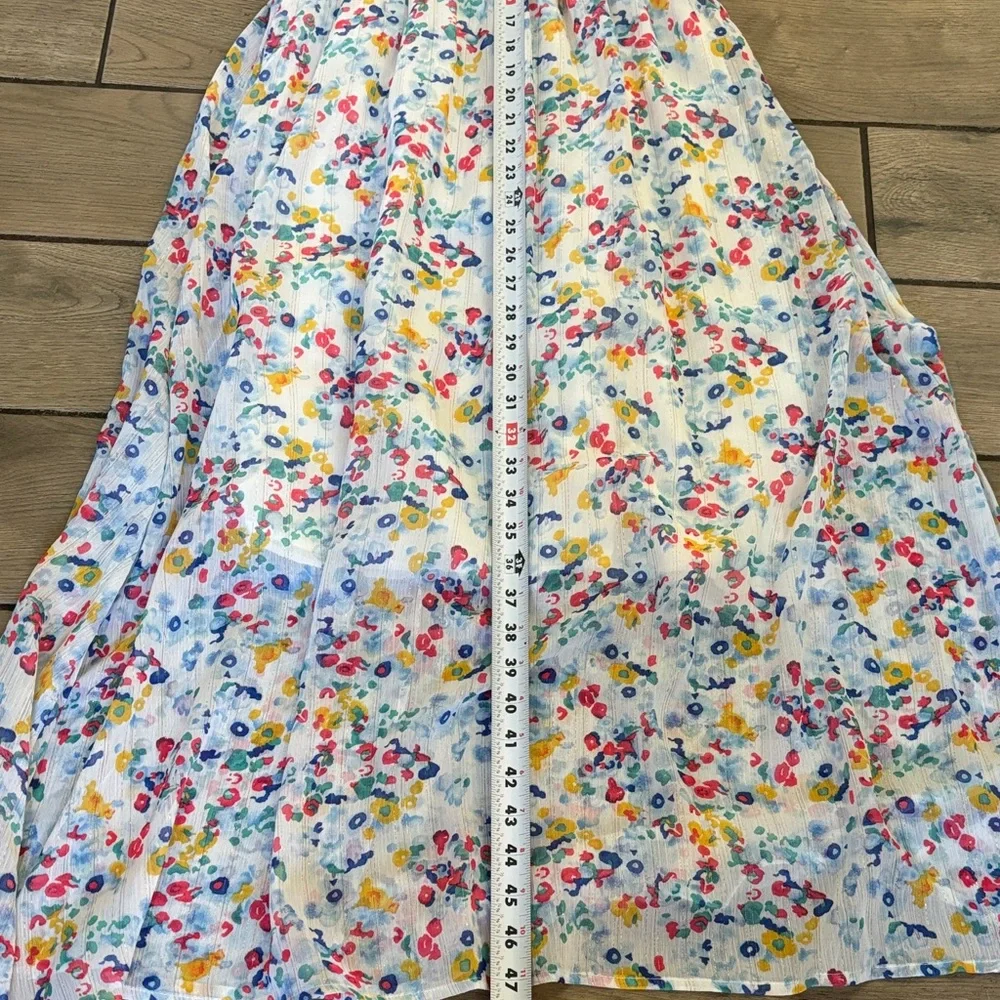 Version Feminin Floral Smocked Midi Dress Flutter Sleeve Ditsy Print Size S - Picture 8 of 11